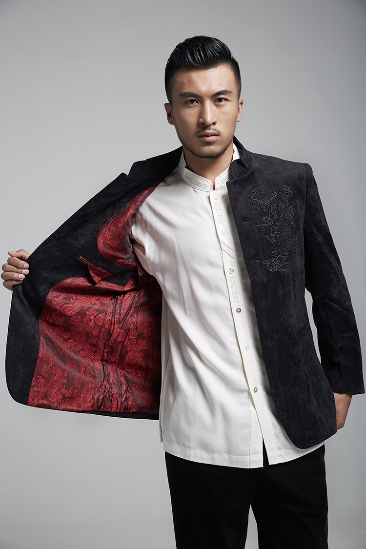 De Fudo Dragon High Tang dynasty men in spring and autumn 2015 Sau San jacket boutique Chinese shirt Chinese tunic China wind men black L picture, prices, brand platters! The elections are supplied in the national character of distribution, so action, buy now enjoy more preferential! As soon as possible.