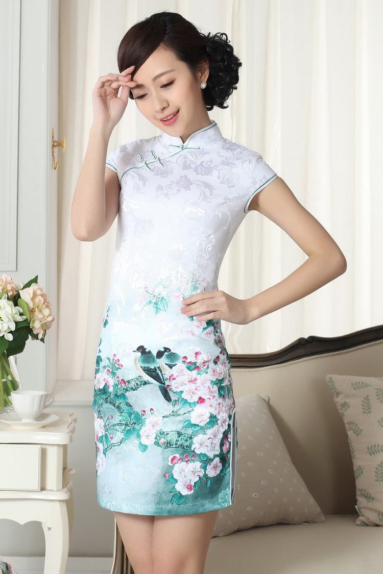 Shanghai, optimize purchase lady stylish jacquard cotton cultivating short cheongsam dress new Chinese qipao gown picture color 2 XL pictures, price, brand platters! Elections are good character, the national distribution, so why buy now enjoy more preferential! Health