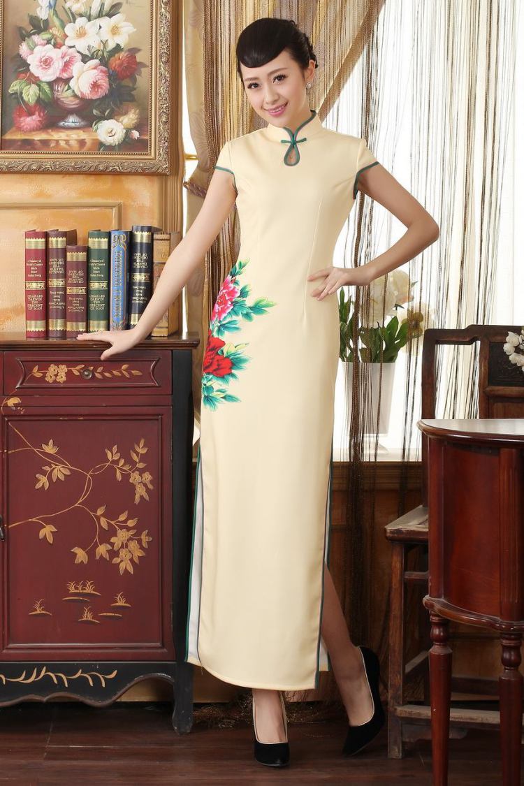 Shanghai, optimizing Pre-IPO Share Option Scheme, Ms. Tang cheongsam with Heavenly Fragrance cheongsam dress beauty graphics thin elegance dresses, long dresses yellow 2XL pictures, price, brand platters! Elections are good character, the national distribution, so why buy now enjoy more preferential! Health