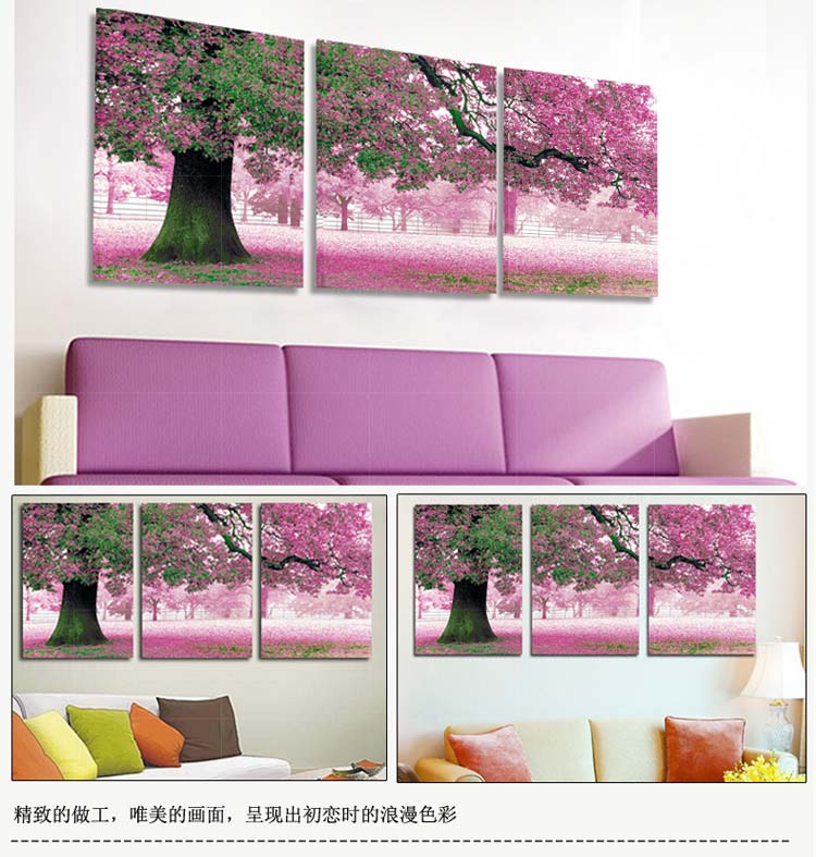 巢里巢外客厅装饰画现代简约挂画风景画三联无框画沙发背景墙餐厅墙画 C 70*70拼套/25mm