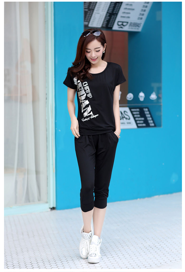 Colorful nickname Julia 2015 thick MM and indeed XL video thin package summer Korean sport and leisure two-piece dress thin black XXL pictures, price, brand platters! Elections are good character, the national distribution, so why buy now enjoy more preferential! Health