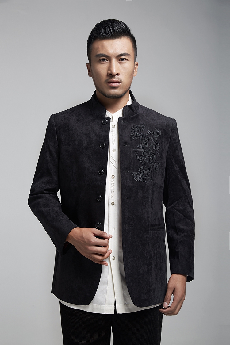 De Fudo Dragon High Tang dynasty men in spring and autumn 2015 Sau San jacket boutique Chinese shirt Chinese tunic China wind men black L picture, prices, brand platters! The elections are supplied in the national character of distribution, so action, buy now enjoy more preferential! As soon as possible.