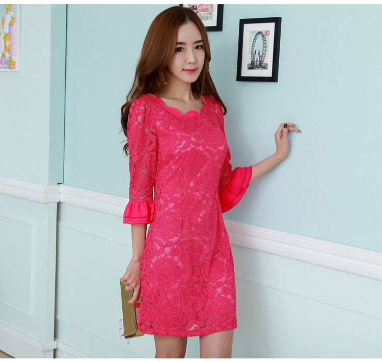 C.o.d. 2015 Summer new stylish casual stylish Korean classic irrepressible petals for Sau San temperament elegant lace dresses black M picture, prices, brand platters! The elections are supplied in the national character of distribution, so action, buy now enjoy more preferential! As soon as possible.