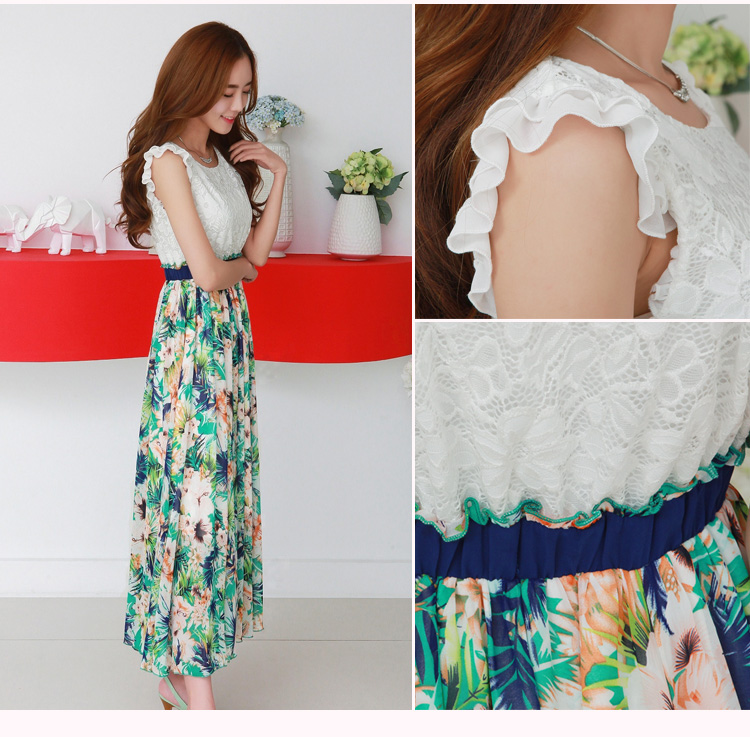 C.o.d. 2015 Summer new Korean irrepressible lace stitching 6 m value large chiffon gliding stamp long skirt temperament dresses purple XXL picture, prices, brand platters! The elections are supplied in the national character of distribution, so action, buy now enjoy more preferential! As soon as possible.