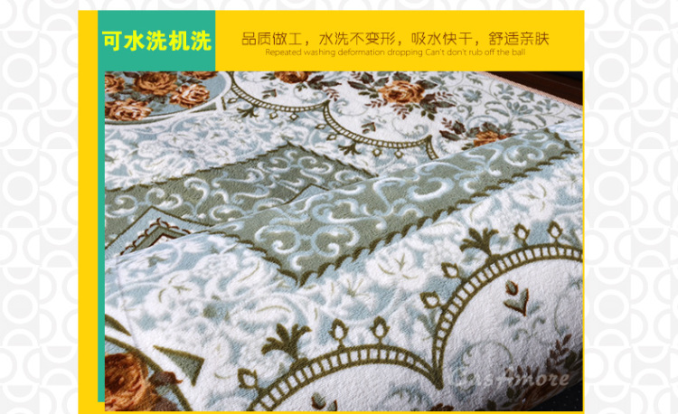 CasAmore 现代时尚田园简约客厅地毯 欧美式卧室床边毯沙发垫飘窗垫 家居防滑大地垫 01GR 1300MMx1900MM
