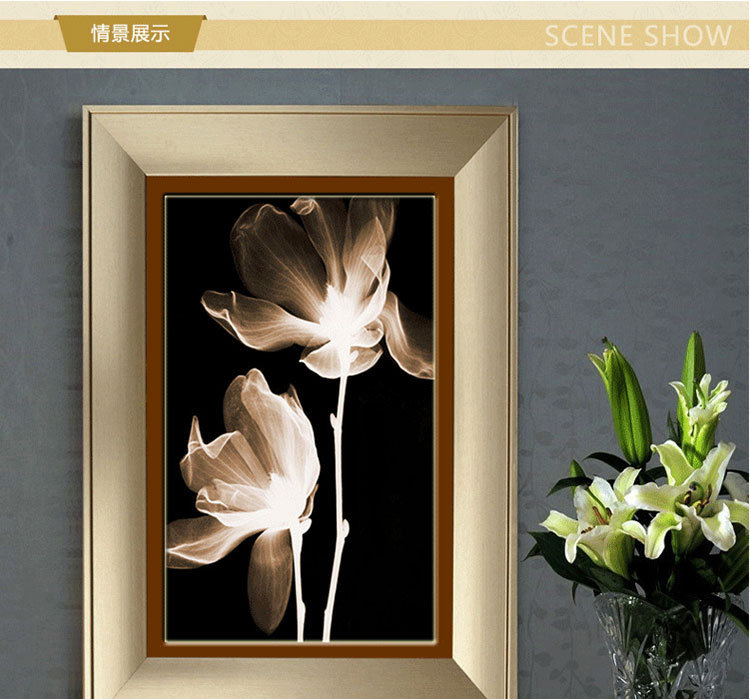 金品家 客厅三联装饰画现代简约玄关沙发背景挂画壁画酒店有框画 A款 60*80cm (25mm厚板)