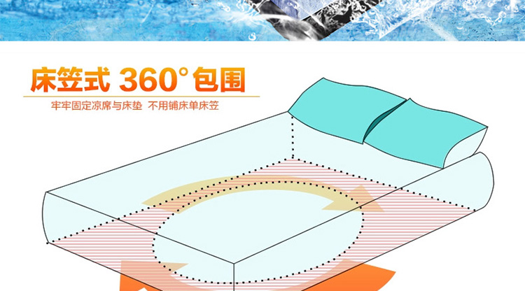 满堂馨 印花冰丝席床笠三件套1.5m/1.8米席梦思 可折叠空调凉席子 紫色魅影床笠 150*195