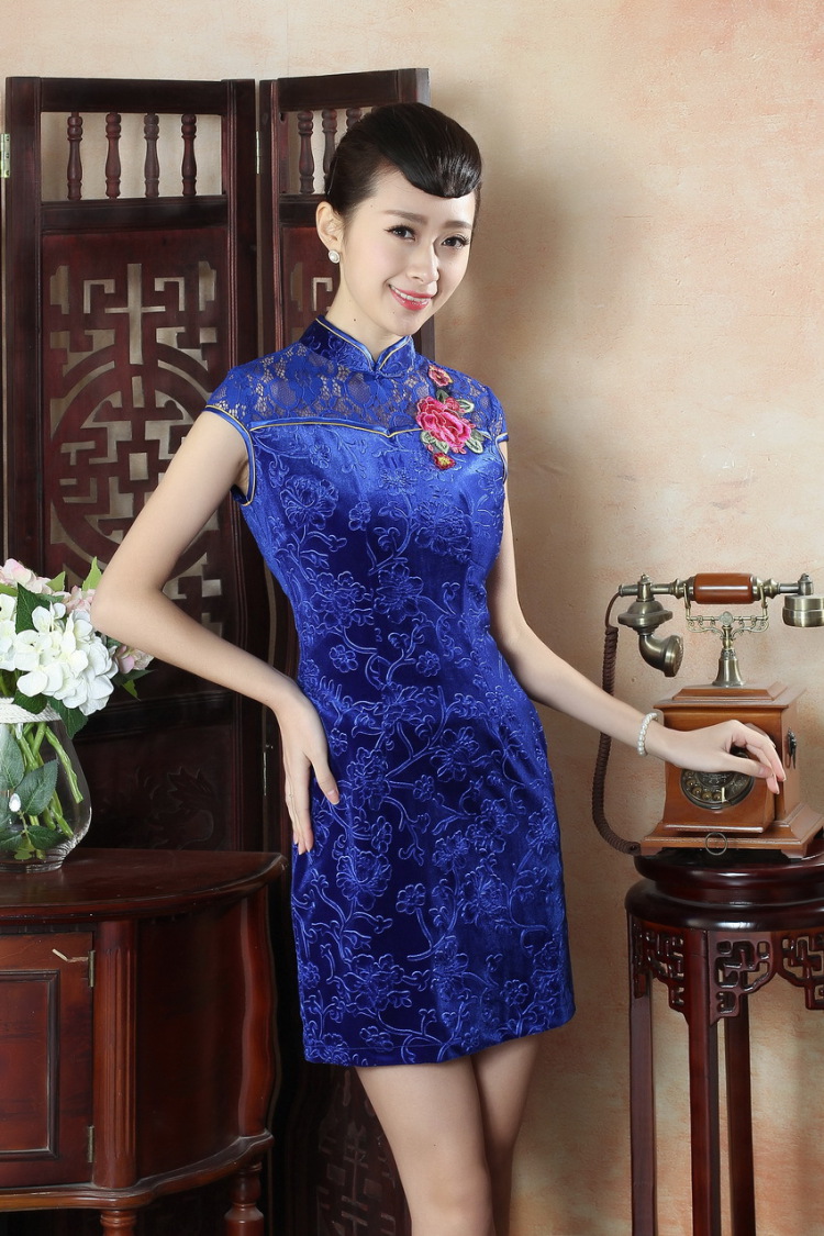 For Pont Sondé Diane summer new female lace cheongsam dress improved daily thin embroidered cheongsam D 0256 - B XXL pictures, price, brand platters! Elections are good character, the national distribution, so why buy now enjoy more preferential! Health