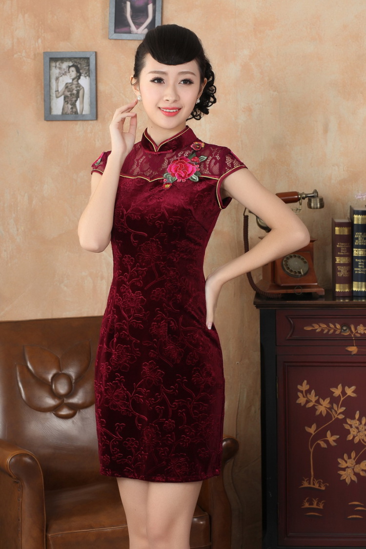 For Pont Sondé Diane summer new female lace cheongsam dress improved daily thin embroidered cheongsam D 0256 - B XXL pictures, price, brand platters! Elections are good character, the national distribution, so why buy now enjoy more preferential! Health