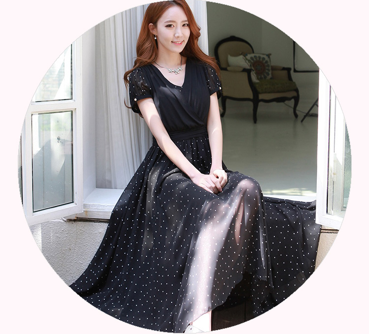 C.o.d. 2015 Summer new stylish elegance and sexy MM thick Korean value large long skirt Fashion wave point video thin sexy beauty dresses White XL Photo, prices, brand platters! The elections are supplied in the national character of distribution, so action, buy now enjoy more preferential! As soon as possible.