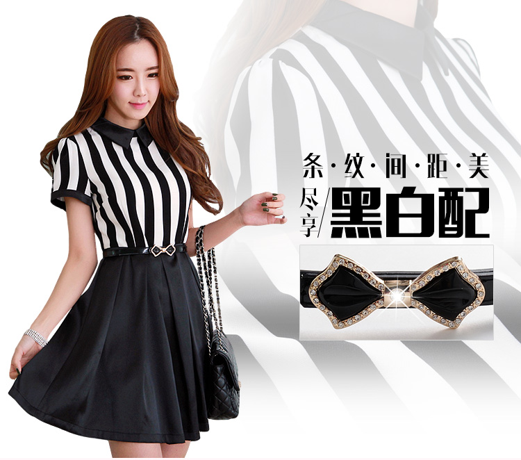 C.o.d. 2015 Summer new Korean style with fine waistband short-sleeved wrinkled folds before spell back and skirt (the delivery belts) Black XXL picture, prices, brand platters! The elections are supplied in the national character of distribution, so action, buy now enjoy more preferential! As soon as possible.