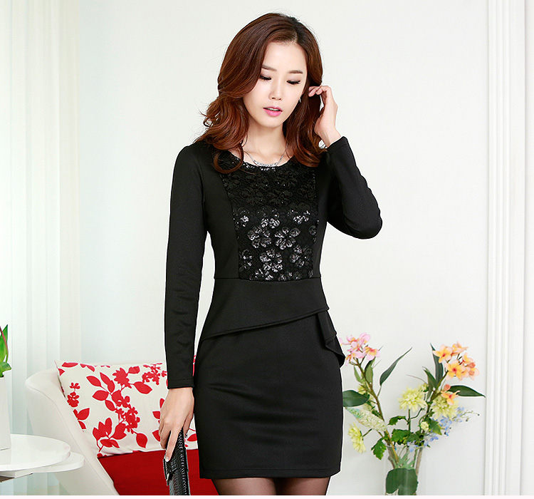 C.o.d. 2015 Summer new Korean elegant flower waist folds positioning round-neck collar long-sleeved stitching thin temperament dresses and color pictures, prices, XL brand platters! The elections are supplied in the national character of distribution, so action, buy now enjoy more preferential! As soon as possible.