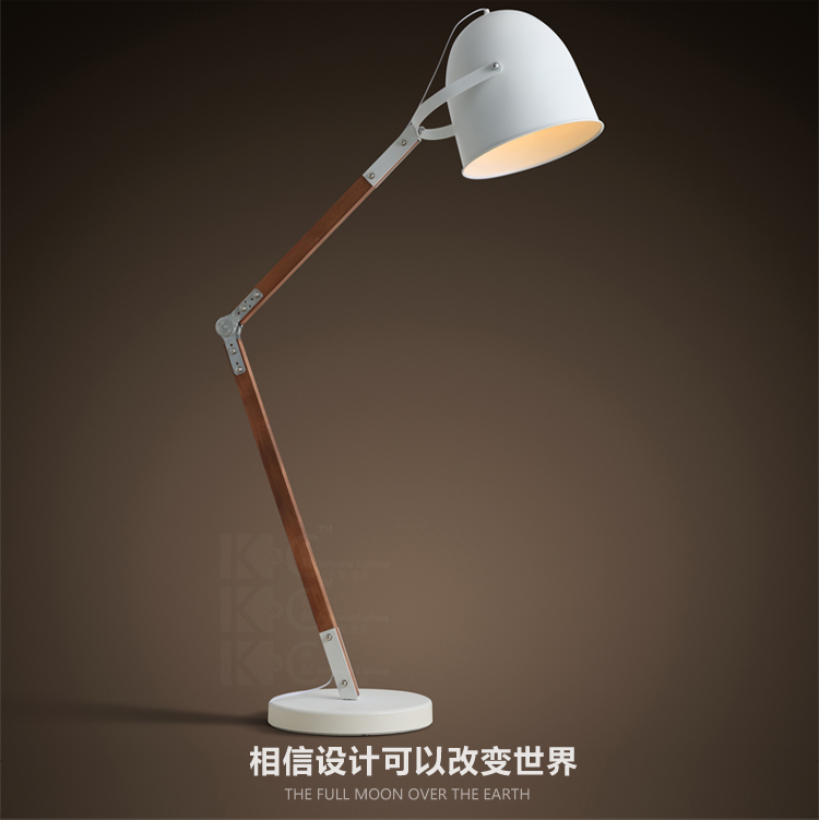 kc灯具 简约现代立式灯 工业复古创意个性卧室客厅书房长臂台灯落地灯 F3842-BK黑色含13W节能灯泡1枚-黄光