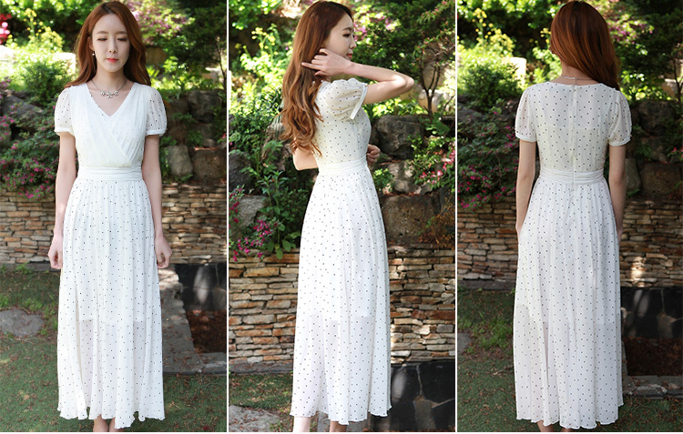 C.o.d. 2015 Summer new stylish elegance and sexy MM thick Korean value large long skirt Fashion wave point video thin sexy beauty dresses White XL Photo, prices, brand platters! The elections are supplied in the national character of distribution, so action, buy now enjoy more preferential! As soon as possible.