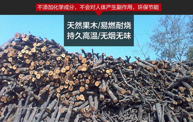 无烟天然果木烧烤碳木碳5斤装（赠引火块手套） 机制碳易燃碳 果木炭 铜火锅碳烧烤燃料烤肉