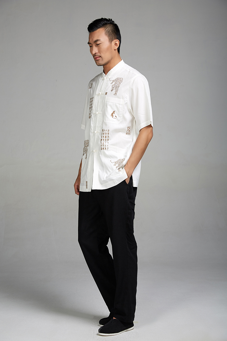 De-tiger fudo 2015 Summer New Men Tang dynasty short-sleeved ethnic Chinese clothing unreasonable pattern God Tiger L picture, prices, brand platters! The elections are supplied in the national character of distribution, so action, buy now enjoy more preferential! As soon as possible.