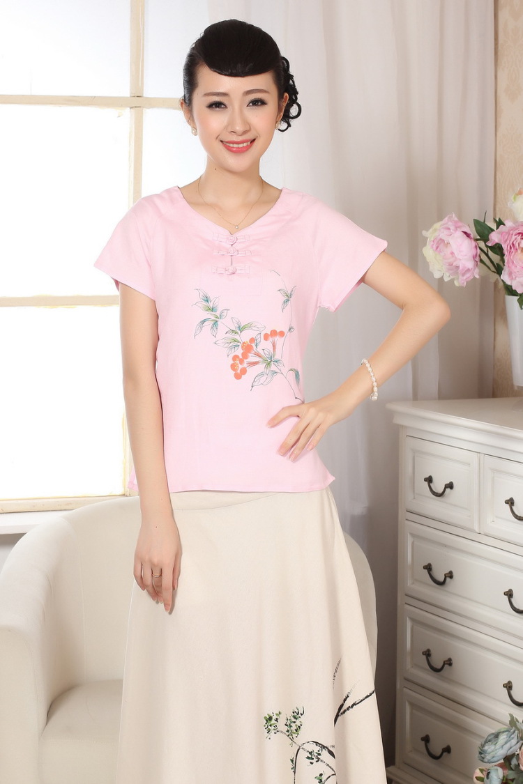 The frequency response, Ms. Tang Women's clothes summer T-shirt short-sleeved cotton Ma hand-painted shirt ethnic wind women A gray 2 XL pictures, price, brand platters! Elections are good character, the national distribution, so why buy now enjoy more preferential! Health