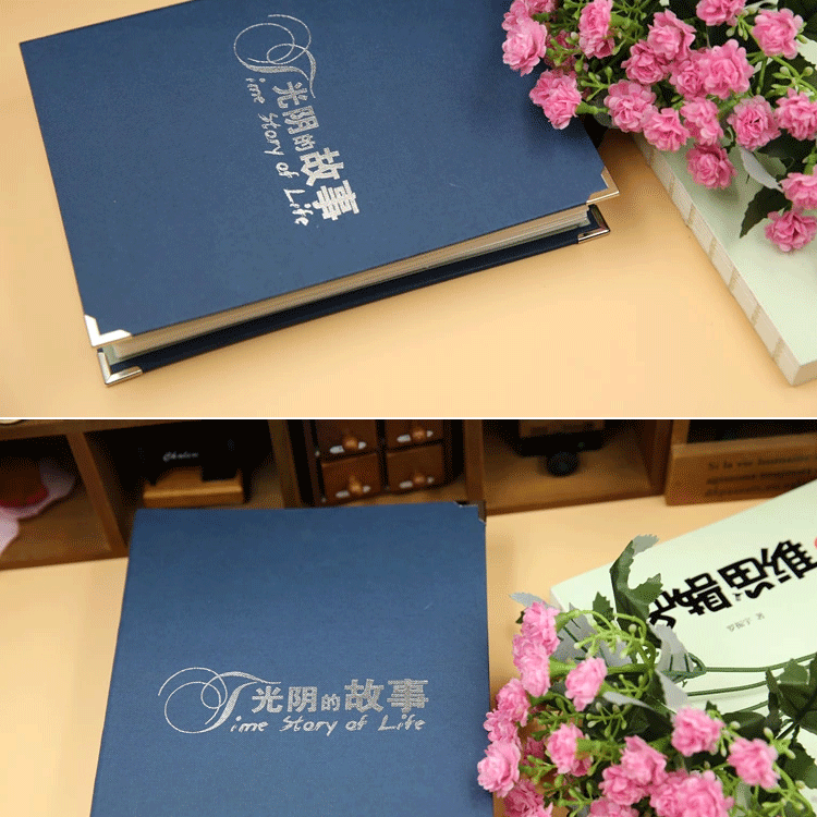 创意插页式插袋式相册影集纪念册6寸4R4D120张个性创意礼品纪念录送朋友大6寸过塑相册 大6寸过塑我们的故事