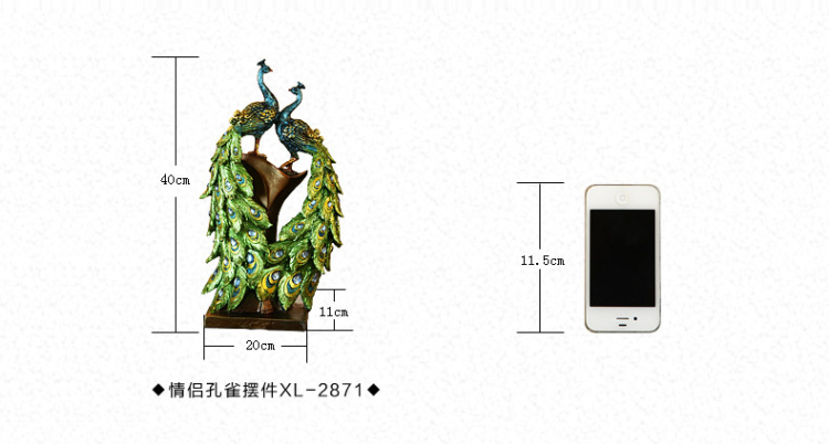 
                                        欧式树脂装饰品摆设 家居创意孔雀摆件 时尚客厅摆件结婚礼物                