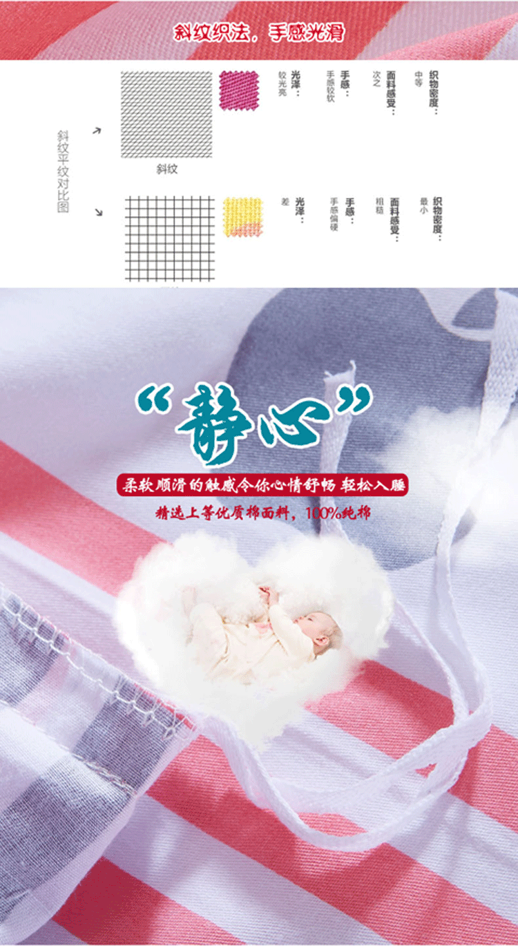 
                                        紫兰玉家纺  全棉被套100%纯棉斜纹被罩单人双人单被套床上用品 小清新KZ 200*230cm                