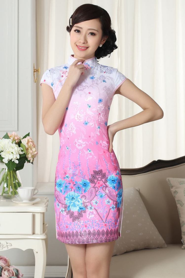 The broadband lady stylish jacquard cotton cultivating short cheongsam dress new Chinese qipao gown picture color 2 XL pictures, price, brand platters! Elections are good character, the national distribution, so why buy now enjoy more preferential! Health