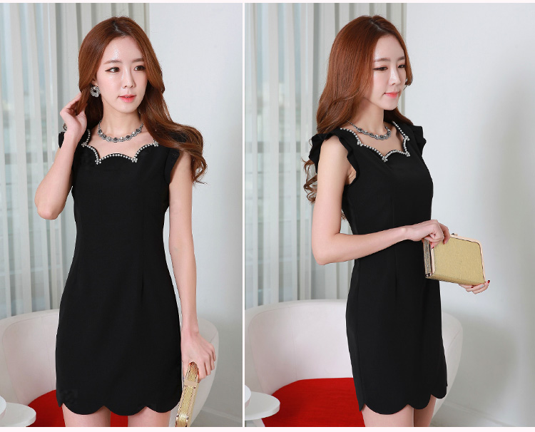 C.o.d. 2015 Summer new Korean fashion petals half pure hand nailed Bead Crafts functional temperament dresses XXXL black picture, prices, brand platters! The elections are supplied in the national character of distribution, so action, buy now enjoy more preferential! As soon as possible.