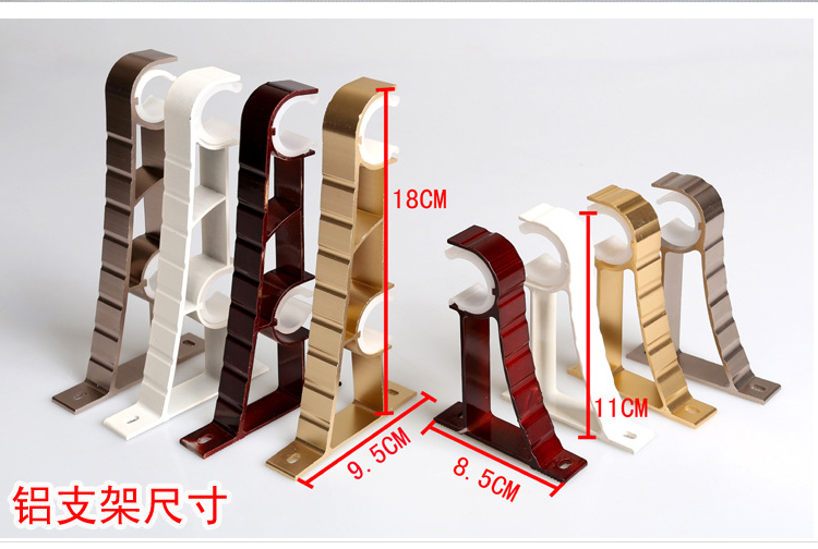 
                                        淘谷家居 G-10 铝合金加厚罗马杆 窗帘杆 带吊环送配件可定制 尺寸低于1.5m不发货 B款土豪金色 标准单杆 每0.1m单价-送单杆支架以及配件                