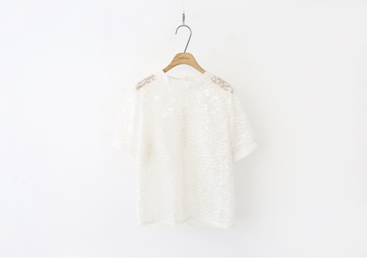 15年新款韩版宽松百搭圆领打底衫短袖白色衬衣 配吊带