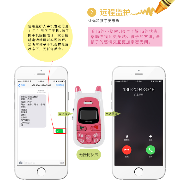 爱意通(aiyitong) Z9000(L) 移动/联通2G儿童手机 蓝色