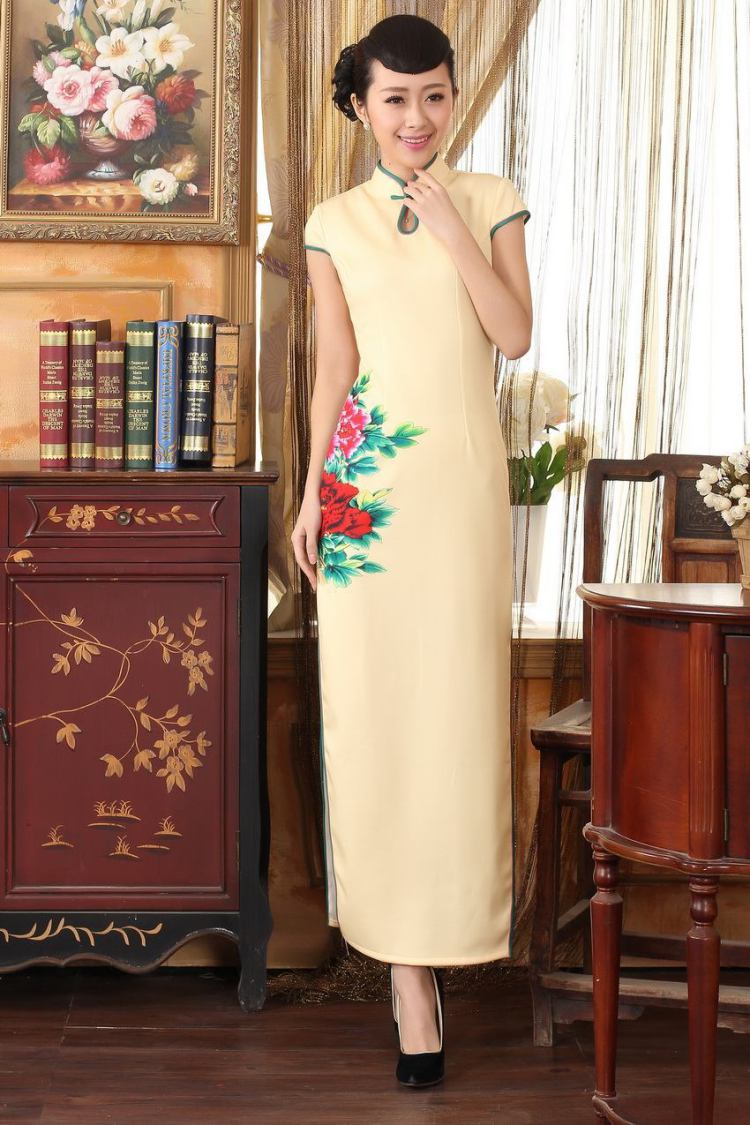 Shanghai, optimizing Pre-IPO Share Option Scheme, Ms. Tang cheongsam with Heavenly Fragrance cheongsam dress beauty graphics thin elegance dresses, long dresses yellow 2XL pictures, price, brand platters! Elections are good character, the national distribution, so why buy now enjoy more preferential! Health