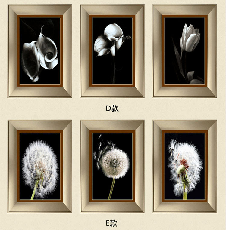 金品家 客厅三联装饰画现代简约玄关沙发背景挂画壁画酒店有框画 A款 60*80cm (25mm厚板)