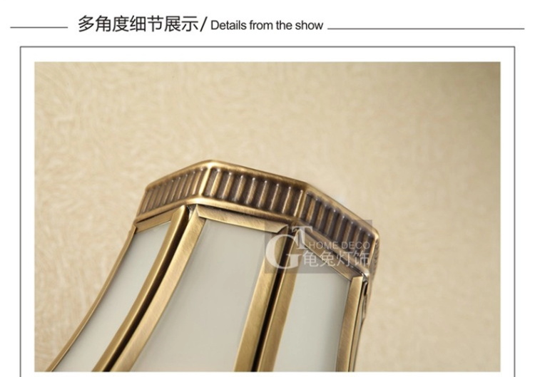 
                                        全铜欧式壁灯 美式田园地中海简约床头灯卧室书房双头壁灯8235(b) 送光源                