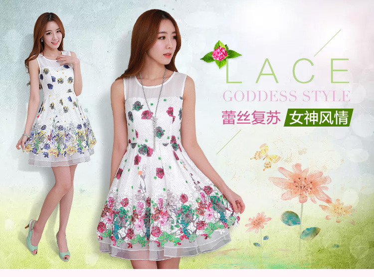 C.o.d. 2015 Summer new stylish classic Korean leisure temperament round-neck collar sleeveless lace positioning stamp stitching chiffon dresses purple XXL picture, prices, brand platters! The elections are supplied in the national character of distribution, so action, buy now enjoy more preferential! As soon as possible.