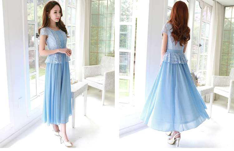 C.o.d. 2015 Summer thick MM THIN large number of Sau San video Women's stylish chiffon lace skirt long skirt large-sin XXXL Blue Photo, prices, brand platters! The elections are supplied in the national character of distribution, so action, buy now enjoy more preferential! As soon as possible.