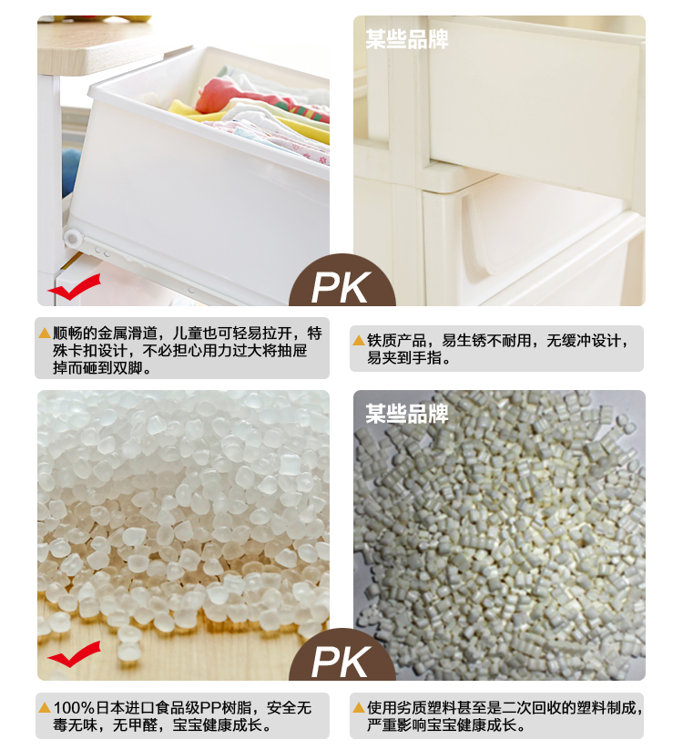 爱丽思IRIS  四层塑料收纳柜衣物抽屉柜整理储物柜HG-554B 粉色 552*410*800mm