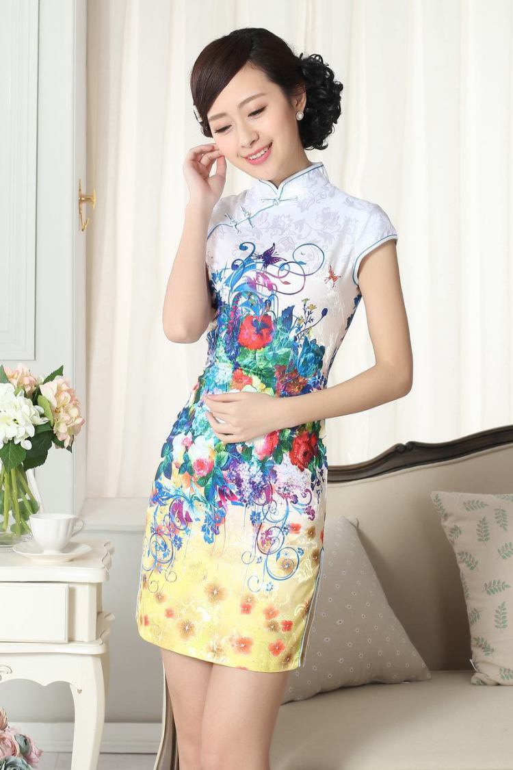 For Pont Sondé Diana Lady stylish jacquard cotton cultivating short cheongsam dress new Chinese qipao gown picture color XXL pictures, price, brand platters! Elections are good character, the national distribution, so why buy now enjoy more preferential! Health