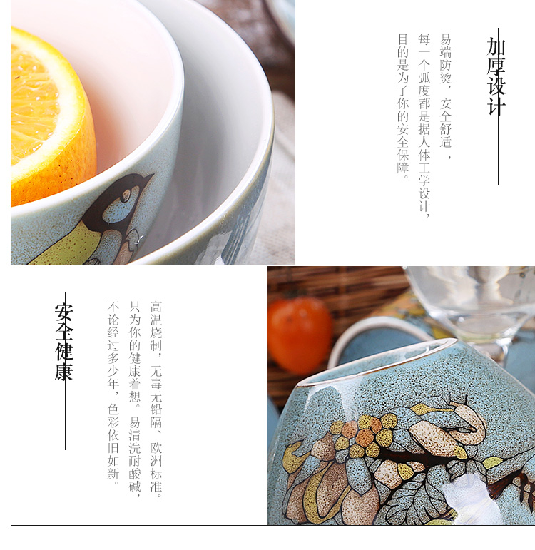 新品上市手绘瓷器餐具套装 特色创意西式盘子碗个性陶瓷杯子 包邮 6人套装