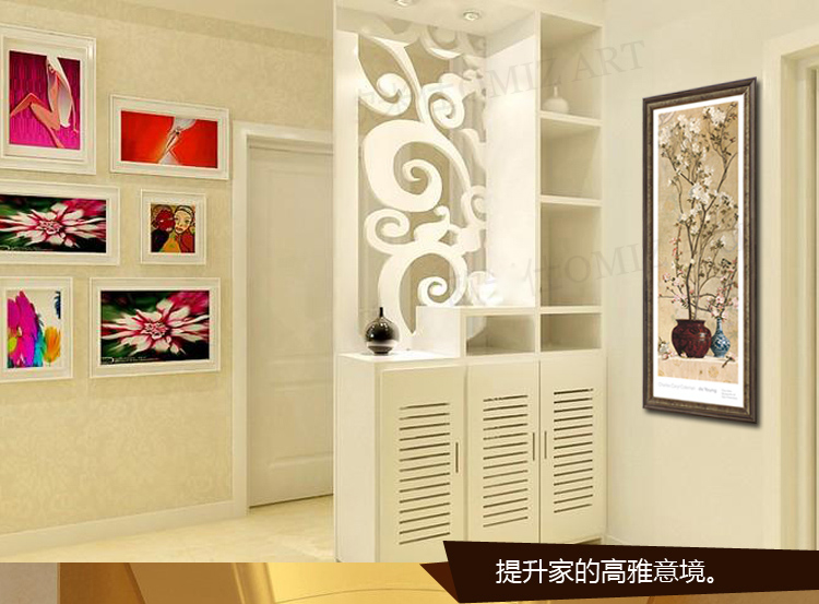 名帛家居 欧美式装饰画 客厅装饰画卧室风景画 玄关挂画 餐厅壁画 花卉有框画书房油画白梅花