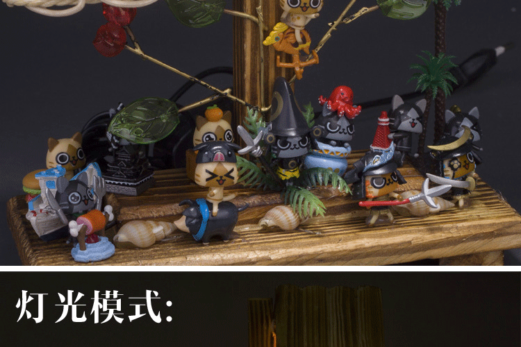 安礼轩 创意公仔手办木质小台灯摆件礼物 8+4海贼王 按钮开关