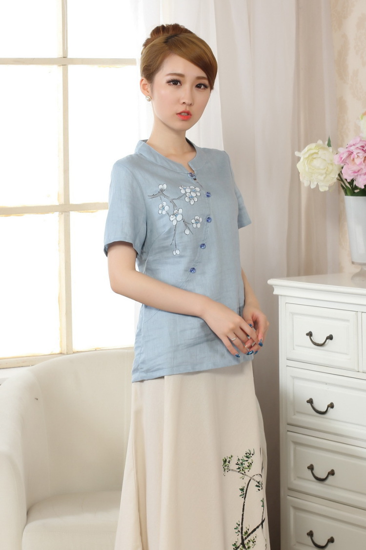 The frequency response, Ms. Tang Women's clothes summer wear T-shirt short-sleeved cotton the hand-painted shirt ethnic wind female picture color 2 XL pictures, price, brand platters! Elections are good character, the national distribution, so why buy now enjoy more preferential! Health