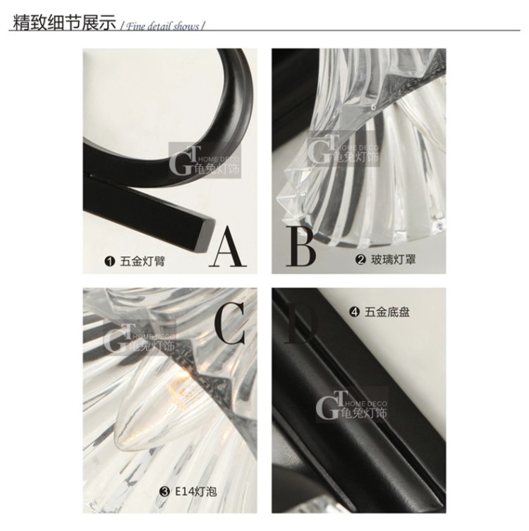 壁灯时尚欧式镜前灯具卧室灯卫生间灯壁灯饰B809-2(b) B809-2 双头