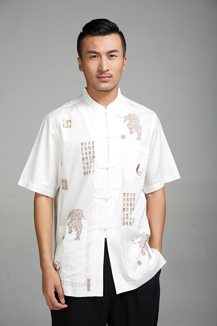 De-tiger fudo 2015 Summer New Men Tang dynasty short-sleeved ethnic Chinese clothing unreasonable pattern God Tiger L picture, prices, brand platters! The elections are supplied in the national character of distribution, so action, buy now enjoy more preferential! As soon as possible.