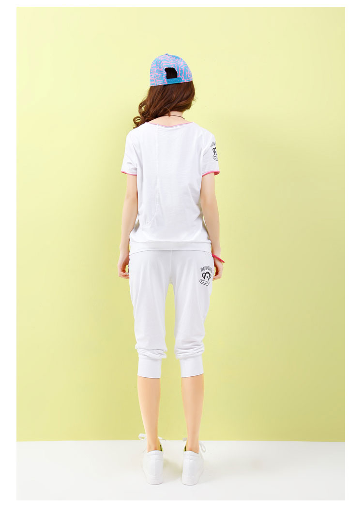 The Pei Ji 2015 summer Korean short-sleeved sport and leisure package girls summer maximum number 7 loose pants stylish stamp big mouth monkey Kit female white XL pictures, price, brand platters! Elections are good character, the national distribution, so why buy now enjoy more preferential! Health