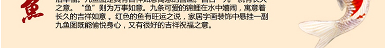 5D圆钻钻石画满钻 十字绣连年有余九鱼图钻石绣新款客厅 富贵有余点钻贴钻大幅2米魔方钻系列 满钻钻石画 魔方圆钻 200*80cm