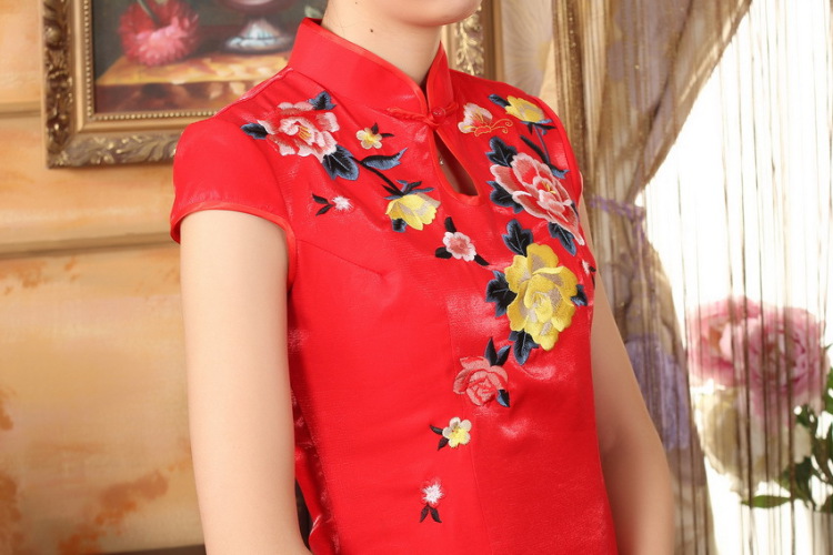 Shanghai optimization option, Ms. Tang cheongsam red embroidery cheongsam dress beauty graphics thin elegance dress long cheongsam red 2 XL pictures, price, brand platters! Elections are good character, the national distribution, so why buy now enjoy more preferential! Health