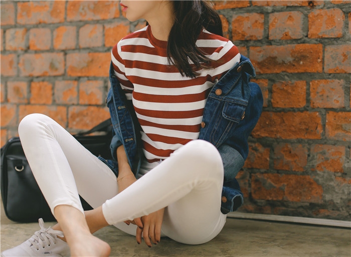 安幕饰  2015秋装新款韩版自制复古风修身上衣牛仔外套女   M52 蓝色 L