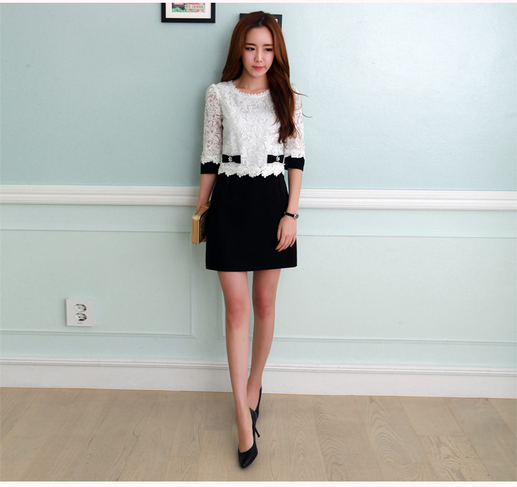 C.o.d. 2015 Summer new stylish casual stylish Korean classic lace stitching elegance video thin black skirt M picture, prices, brand platters! The elections are supplied in the national character of distribution, so action, buy now enjoy more preferential! As soon as possible.