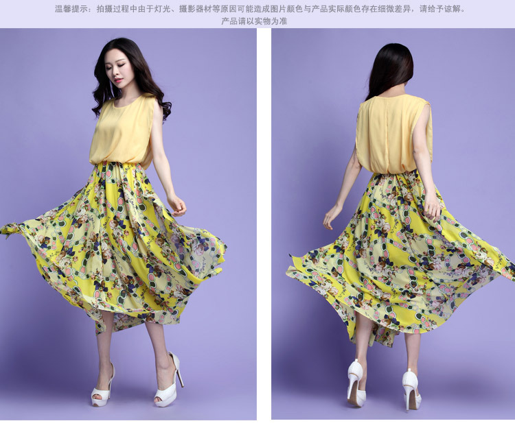 C.o.d. 2015 Summer new stylish casual relaxd large temperament thick sister Bohemia stamp chiffon skirt long skirt leave two cents XXXL Blue Photo, prices, brand platters! The elections are supplied in the national character of distribution, so action, buy now enjoy more preferential! As soon as possible.