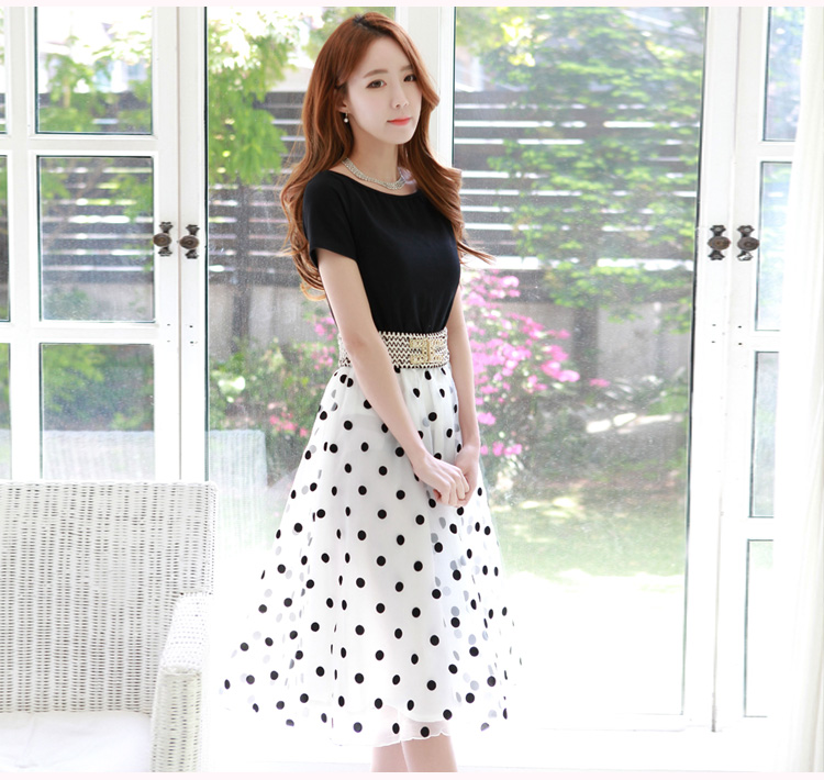 C.o.d. 2015 Summer new stylish Korean version of Word SENSE Neck short-sleeve knitting stitching OSCE root yarn wave point bon bon temperament video thin dresses White XXL picture, prices, brand platters! The elections are supplied in the national character of distribution, so action, buy now enjoy more preferential! As soon as possible.