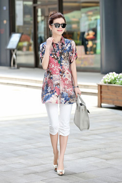 A pleasant, year, older women 2015 summer new Snow woven short sleeve loose stamp shirt large, mother load spring 538 ybl Orchid XXXL pictures, price, brand platters! Elections are good character, the national distribution, so why buy now enjoy more preferential! Health